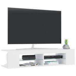 Berkfield Home TV Cabinet with LED Lights White 135x39x30 cm - Size: 135 x 39 x 30 cm - thumbnail 6