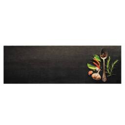 Berkfield Home Kitchen Rug Washable Spices 60x180 cm Velvet in Black