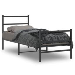 Berkfield Home Metal Bed Frame without Mattress with Footboard¬†Black 80x200cm in Black - Size: 80x200 cm - thumbnail 2