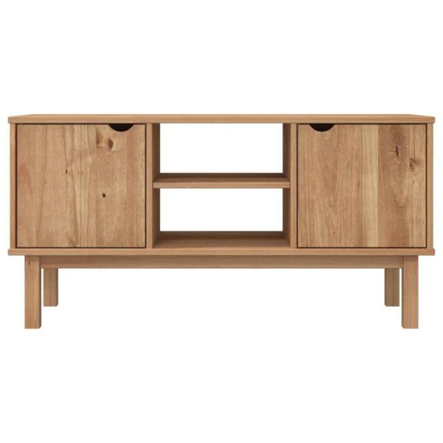 Berkfield Home TV Cabinet OTTA 113.5x43x57 cm Solid Wood Pine in Brown - image 1