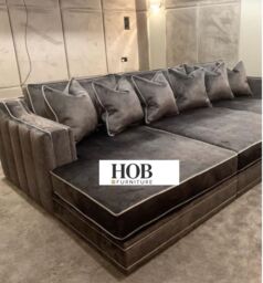 HOB Furniture Thomas Linear Luxury Cinema Sofa - 12ftx6ft in Light Green - thumbnail 1