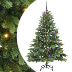 Berkfield Home Beautiful Artificial Christmas Tree with 150 LEDs Green 150 cm PE - thumbnail 3