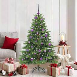 Berkfield Home Beautiful Artificial Christmas Tree with 150 LEDs Green 150 cm PE - thumbnail 2