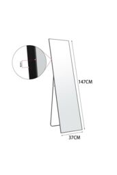 H&O Direct 37cm W x 147cm H Rectangular Dressing Floor Mirror Wall Mounted Full Length Mirror with Bracket, Black - Size: 37 cm W x 147 cm H - thumbnail 3