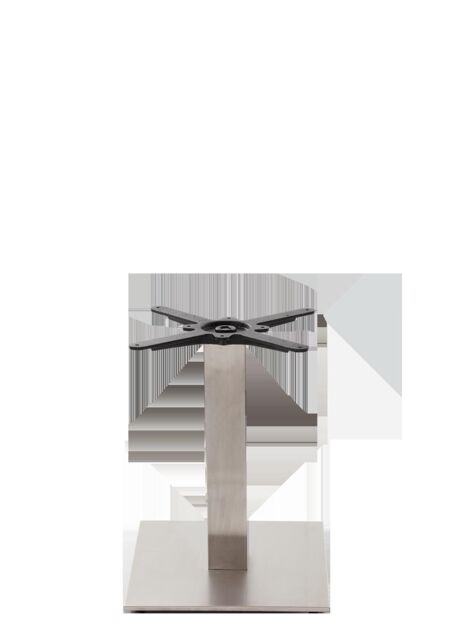 netfurniture Square Stainless Steel Table Base - Medium - Coffee Height - 480 Mm in Silver