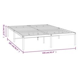 Berkfield Home Metal Bed Frame Black 150x200 cm King Size - thumbnail 8