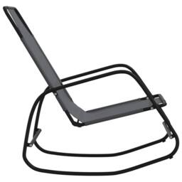 Berkfield Home Rocking Sun Loungers 2 pcs Grey Steel & Textilene - thumbnail 5