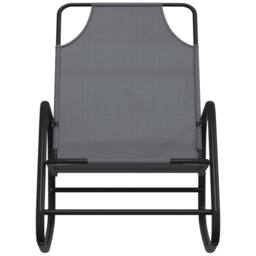 Berkfield Home Rocking Sun Loungers 2 pcs Grey Steel & Textilene - thumbnail 4