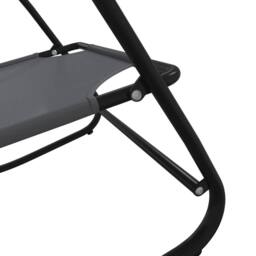 Berkfield Home Rocking Sun Loungers 2 pcs Grey Steel & Textilene - thumbnail 6