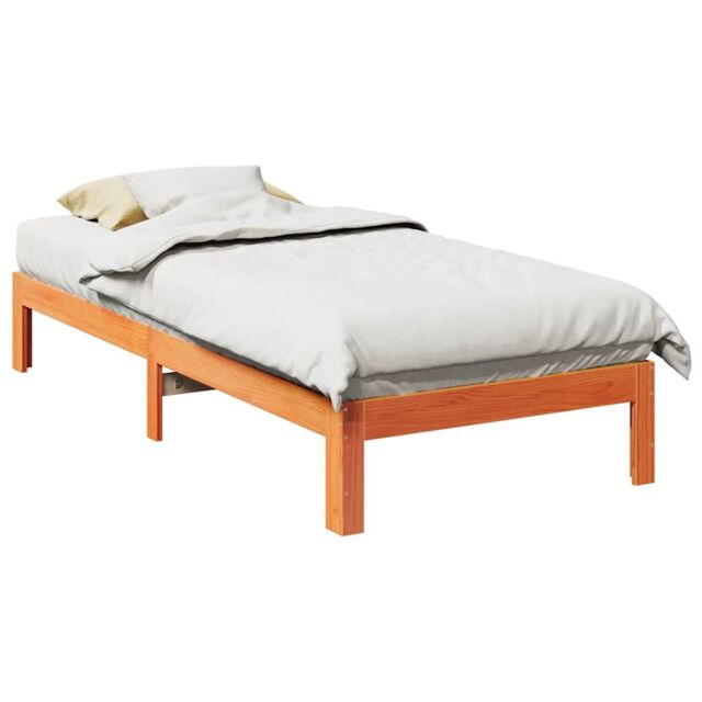 Berkfield Home Bed Frame without Mattress Wax Brown 80x200 cm Solid Wood Pine - image 1
