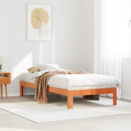 Berkfield Home Bed Frame without Mattress Wax Brown 80x200 cm Solid Wood Pine - thumbnail 4