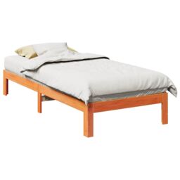 Berkfield Home Bed Frame without Mattress Wax Brown 80x200 cm Solid Wood Pine - thumbnail 1