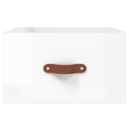 Berkfield Home Wall-mounted Bedside Cabinets 2 pcs High Gloss White 35x35x20 cm - Size: 35 x 35 x 20 cm - thumbnail 6