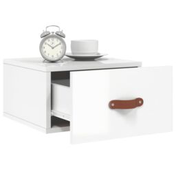 Berkfield Home Wall-mounted Bedside Cabinets 2 pcs High Gloss White 35x35x20 cm - Size: 35 x 35 x 20 cm - thumbnail 4