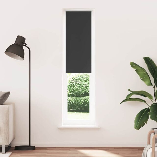 Berkfield Home Roller Blind Blackout Black 55x210 cm Fabric Width 50.7 cm Polyester - image 1