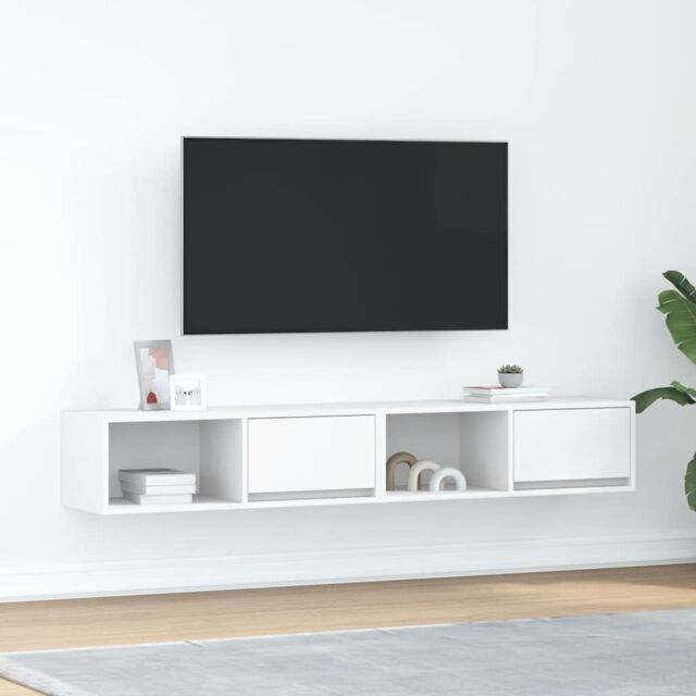 Berkfield Home TV Cabinets 2 pcs White 80x31x25.5 cm Engineered Wood - image 1