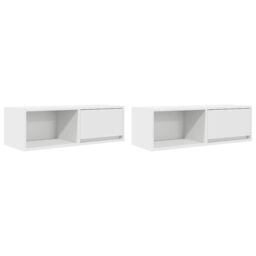 Berkfield Home TV Cabinets 2 pcs White 80x31x25.5 cm Engineered Wood - thumbnail 2