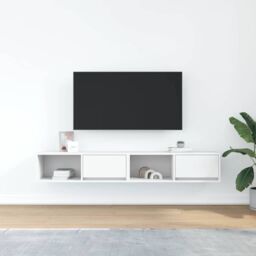 Berkfield Home TV Cabinets 2 pcs White 80x31x25.5 cm Engineered Wood - thumbnail 3