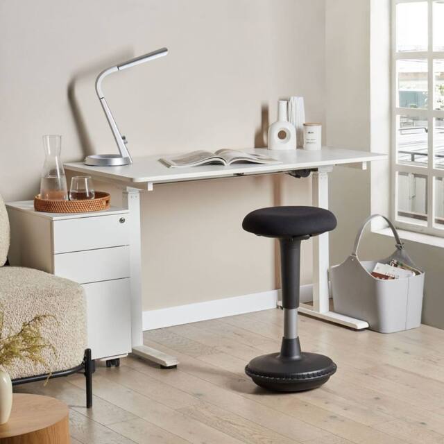 Wyld and Coco Adjustable Wobble Stool - Black Fabric Steel Frame - image 1