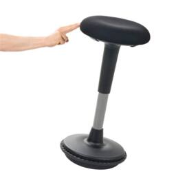 Wyld and Coco Adjustable Wobble Stool - Black Fabric Steel Frame - thumbnail 4