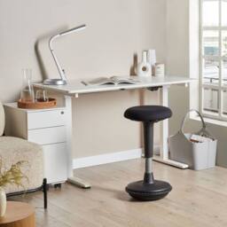 Wyld and Coco Adjustable Wobble Stool - Black Fabric Steel Frame