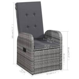 Berkfield Home 5 Piece Garden Dining Set with Cushions Grey Poly Rattan - thumbnail 5