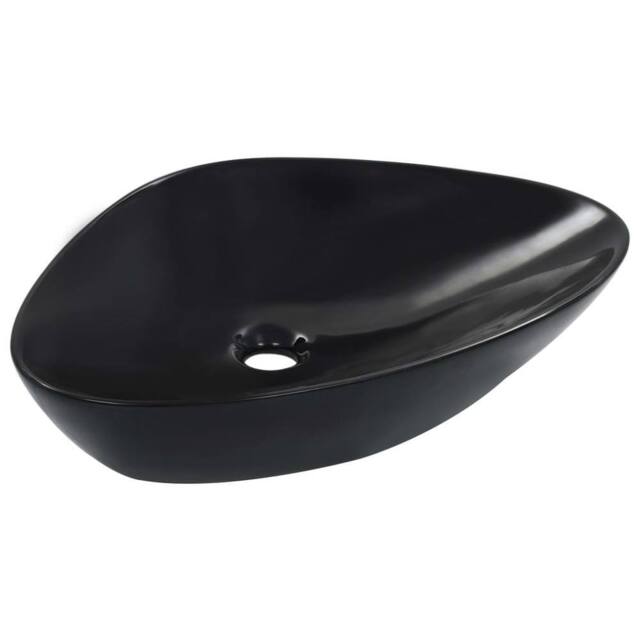 Berkfield Home Charming Wash Basin 58.5x39x14 cm Ceramic Black - image 1