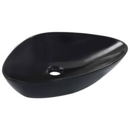 Berkfield Home Charming Wash Basin 58.5x39x14 cm Ceramic Black - thumbnail 1