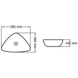 Berkfield Home Charming Wash Basin 58.5x39x14 cm Ceramic Black - thumbnail 6