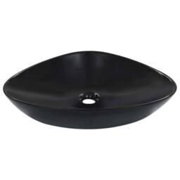 Berkfield Home Charming Wash Basin 58.5x39x14 cm Ceramic Black - thumbnail 2