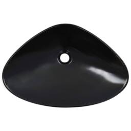 Berkfield Home Charming Wash Basin 58.5x39x14 cm Ceramic Black - thumbnail 4