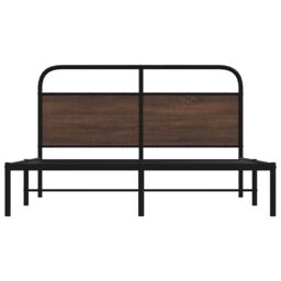 Berkfield Home Bed Frame Without Mattress 150x200 cm King Size Brown Oak Engineered Wood - thumbnail 5