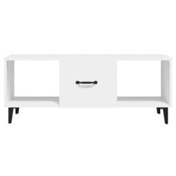 Berkfield Home Sturdy Coffee Table White 102x50x40 cm Engineered Wood - Size: 102 x 50 x 40 cm - thumbnail 5