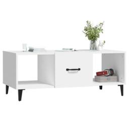 Berkfield Home Sturdy Coffee Table White 102x50x40 cm Engineered Wood - Size: 102 x 50 x 40 cm - thumbnail 4