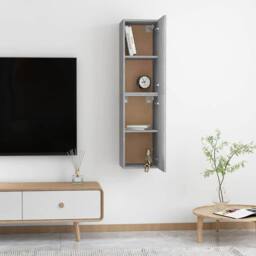 Berkfield Home TV Cabinets 2 pcs Concrete Grey 30.5x30x60 cm Engineered Wood - thumbnail 6
