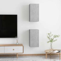 Berkfield Home TV Cabinets 2 pcs Concrete Grey 30.5x30x60 cm Engineered Wood - thumbnail 4