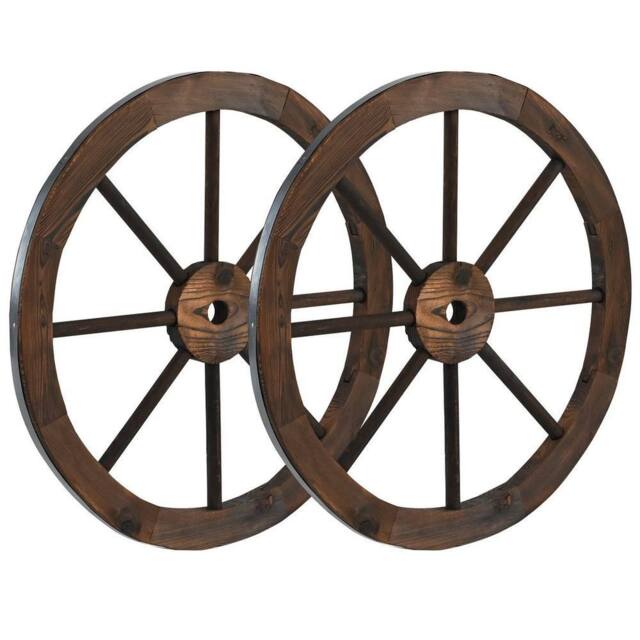 SPETLEK Wood Wagon Wheels Carbonized Solid Fir Wood in Brown - Size: 0.6m2 - image 1