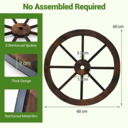 SPETLEK Wood Wagon Wheels Carbonized Solid Fir Wood in Brown - Size: 0.6m2 - thumbnail 2