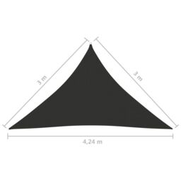 Berkfield Home Sunshade Sail Oxford Fabric Triangular 3x3x4.24 m Anthracite in Black - thumbnail 6