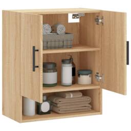 Berkfield Home Wall Cabinet Sonoma Oak 60x31x70 cm Engineered Wood in Light Tan - Size: 60 x 31 x 70 cm - thumbnail 4