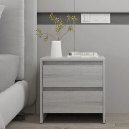 Berkfield Home Bedside Cabinet Grey Sonoma 45x34.5x44.5 cm Engineered Wood - thumbnail 1