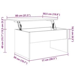 Berkfield Home Modern Coffee Table Sonoma Oak 80x50.5x41.5 cm Engineered Wood in Light Oak - thumbnail 9
