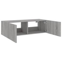 Berkfield Home TV Wall Cabinet with LED Lights Grey Sonoma 100x35x31 cm - Size: 100 x 35 x 31 cm - thumbnail 9