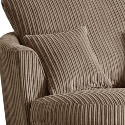 LUXURY LIFE Collingdale Dylan Jumbo Cord Fabric Swivel Chair in Light Brown - thumbnail 2