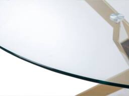 Vente-unique 2-Seater Round Dining Table - Tempered Glass & Gilded Metal - Transparent - COSIMA in Clear - thumbnail 6
