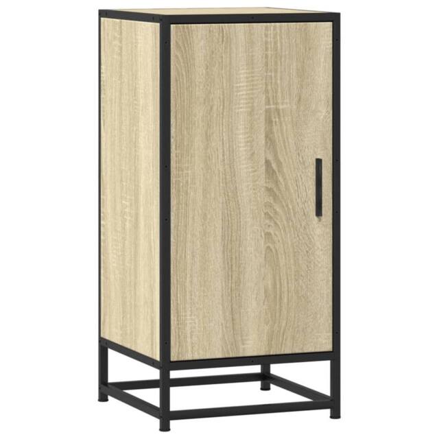 Berkfield Home Sideboard Sonoma Oak 35.5x35x76 cm Engineered Wood & Metal in Light Brown - image 1