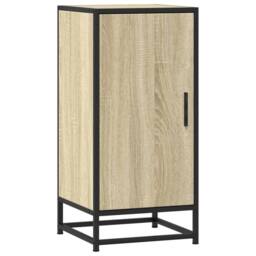 Berkfield Home Sideboard Sonoma Oak 35.5x35x76 cm Engineered Wood & Metal in Light Brown - thumbnail 1