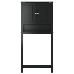 Berkfield Home Washing Machine Cabinet BERG Black 76x27x164.5 cm Solid Wood - thumbnail 3