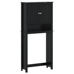Berkfield Home Washing Machine Cabinet BERG Black 76x27x164.5 cm Solid Wood - thumbnail 2