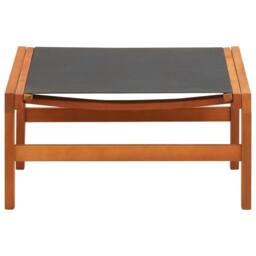 Berkfield Home Garden Chair with Footrest Solid Eucalyptus Wood & Textilene in Black - thumbnail 5